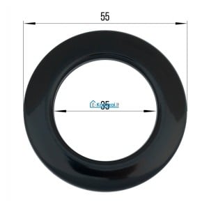 Suspaudžiami žiedai užuolaidoms 55mm (juoda)